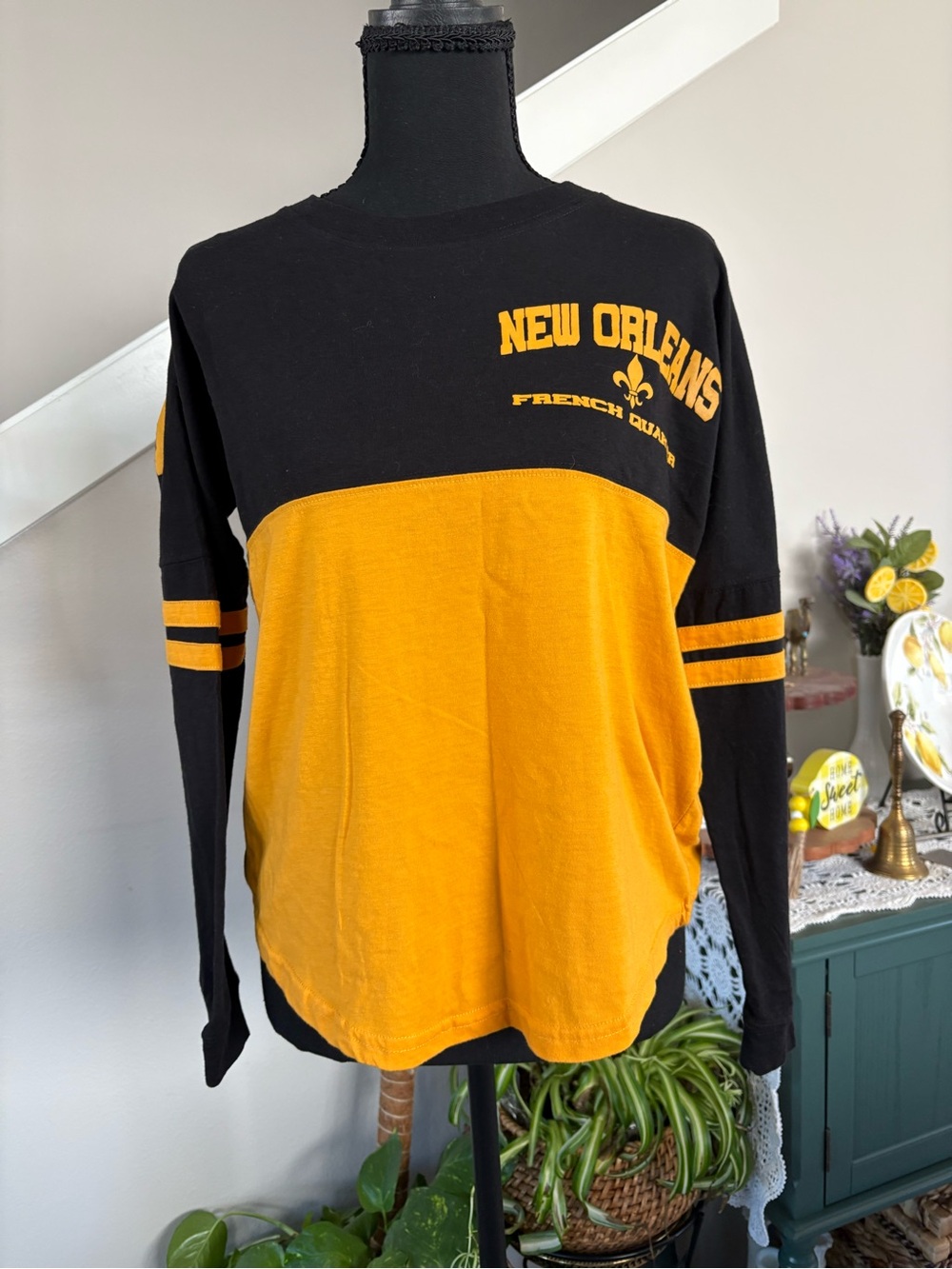 Classic Black & Gold New Orleans Long-Sleeve Tee